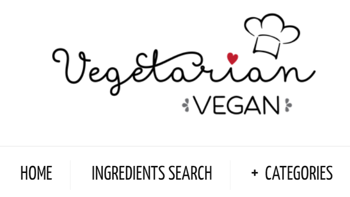 image with vegetarian vegan writing and a chef's hat over it.